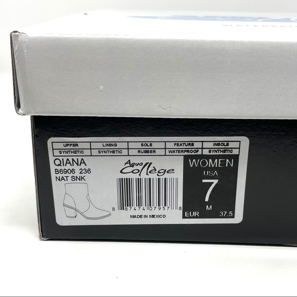 Aqua College Quiana Waterproof Snake Print Booties 7 NIB Pointed Toe Ankle Boots - Picture 14 of 14